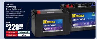 SuperCheap Auto Century agm deep cycle batteries offer