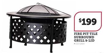 Stratco Fire pit tile surround grill & lid offer