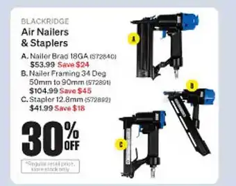 SuperCheap Auto Blackridge air nailers & staplers offer