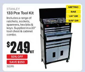 SuperCheap Auto Stanley 133 pce tool kit offer