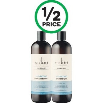 Woolworths Sukin shampoo or conditioner 500ml offer