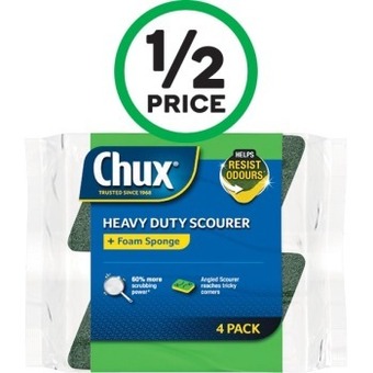 Woolworths Chux sponge scourer pk 4 offer