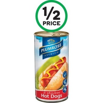Woolworths Plumrose hot dogs 560g offer