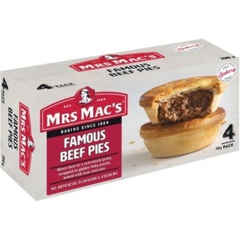 Woolworths Mrs mac’s pies 700g pk 4 – from the freezer offer