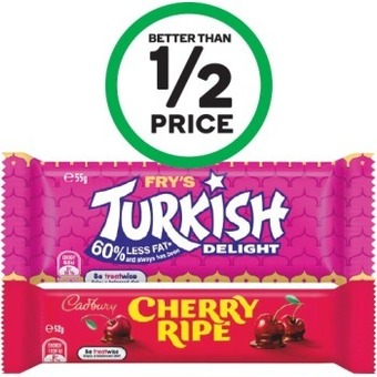 Woolworths Cadbury medium or europe bars 30-60g offer