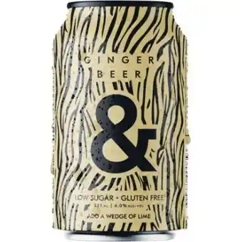 Woolworths Ginger & ginger beer cans 4x355ml offer