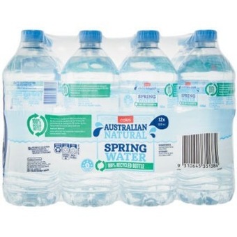 Coles Coles water 12x600ml offer
