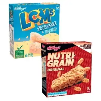 Coles Kellogg’s lcms 132g-138g or nutri-grain bars 144g offer
