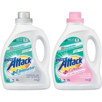 Coles Biozet attack plus laundry liquid 2 litre or powder 2kg offer