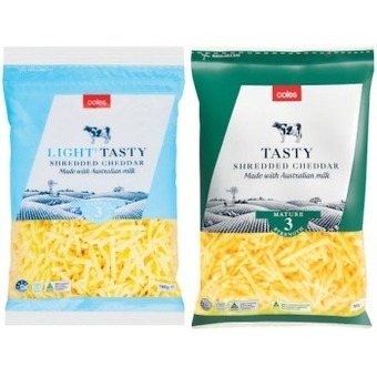 Coles Coles tasty cheddar shredded 700g offer
