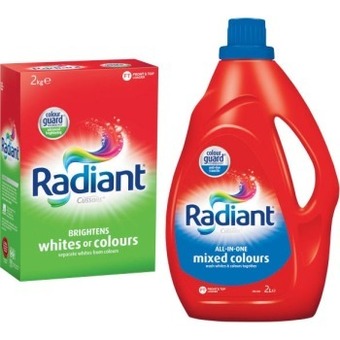 Coles Radiant laundry liquid 2 litre or powder 2kg offer