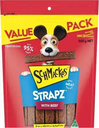 Woolworths Schmackos dog treats 500g offer