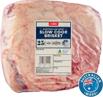 Coles Coles australian no added hormones slow cook beef brisket offer