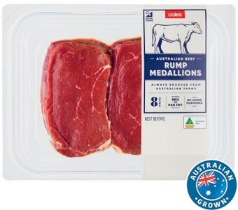 Coles Coles no added hormones beef rump medallions 300g offer