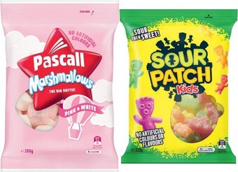 Coles Pascall medium bags or sour patch 120g-350g offer