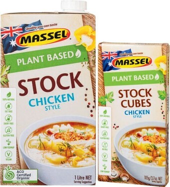 Coles Massel gourmet liquid stock 1 litre, ultra stock cubes 105g or stock powder 140g-168g offer