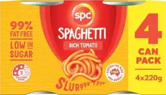 Coles Spc spaghetti 4 pack 880g offer