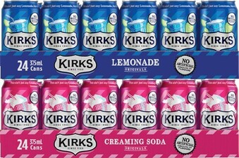 BIG W Kirks 24-Pack Can Varieties 375ml offer