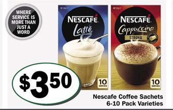 Friendly Grocer Nescafe Coffee Sachets 6-10 Pack Varieties offer