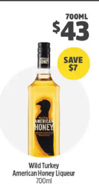 BWS Wild Turkey American Honey Liqueur 700ml offer