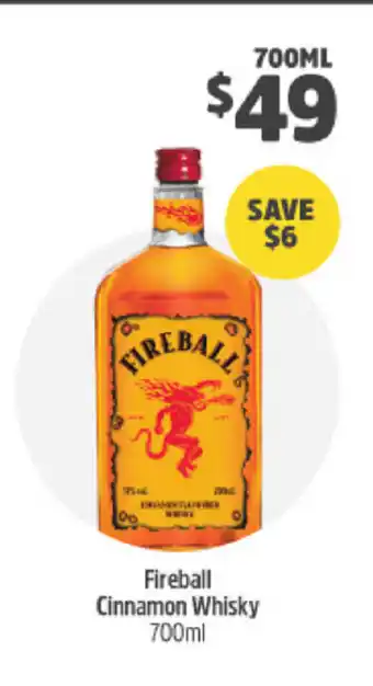 BWS Fireball Cinnamon Whiskey 700ml offer