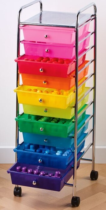 10 drawer rolling organiser