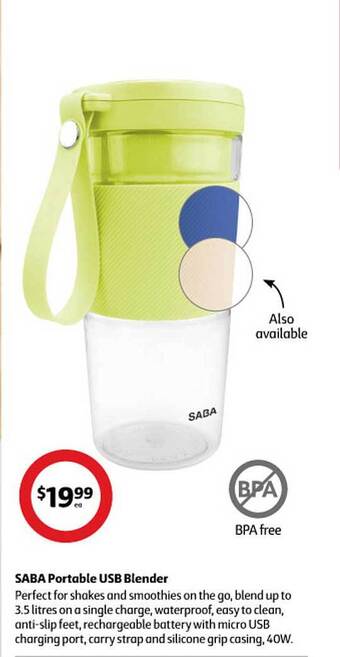 Coles Saba portable usb blender offer