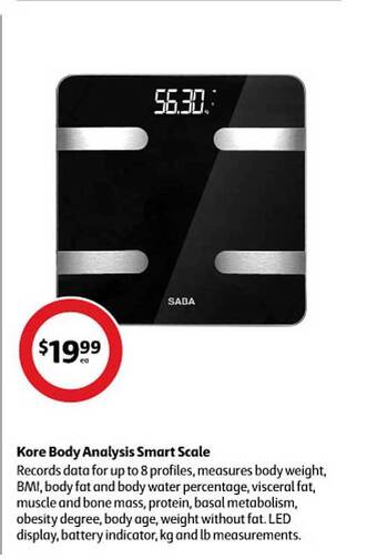 Coles Kore body analysis smart scale offer