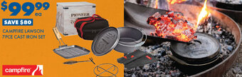 BCF Campfire Lawson 7 PCE Cast Iron Set offer