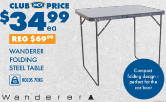 BCF Wanderer Folding Steel Table offer