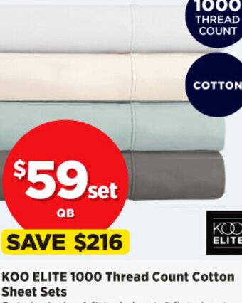 Koo Elite 1000 Thread Count Cotton Sheet Sets