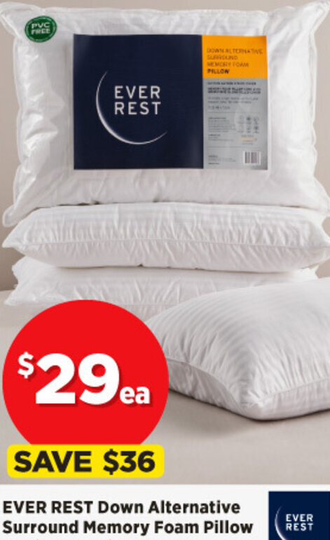 down surround memory foam pillow