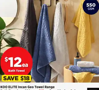 Spotlight Koo Elite Incan Geo Towel Range offer