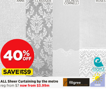Spotlight All Sheer Curtaining By The Metre offer