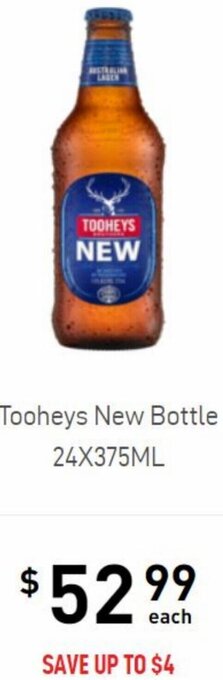 Liquor Legends Tooheys New Bottle 24X375ml offer