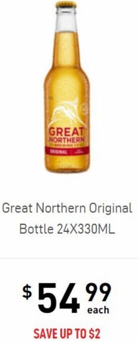 Liquor Legends Great Northern Original Bottle 24X330ml offer
