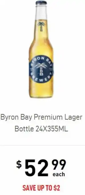 Byron Nay Premium Lager Bottle 24X355ml