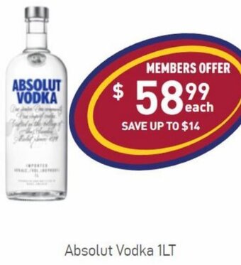 Absolut Vodka 1LT
