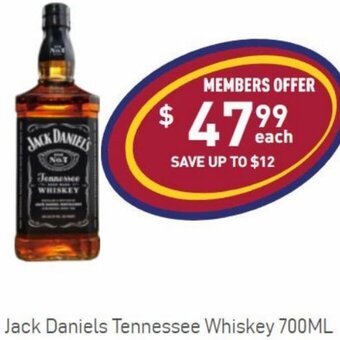 Liquor Legends Jack Daniels Tennessee Whiskey 700ml offer