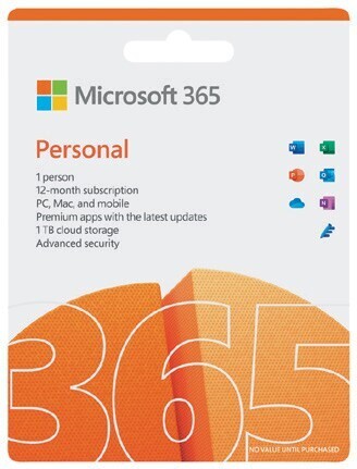 Officeworks Microsoft 365 personal – 12 month card offer