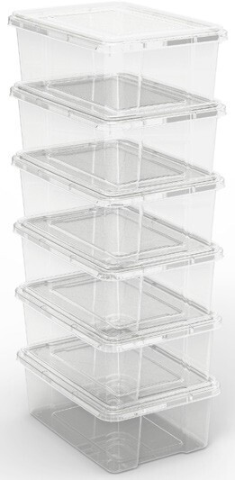 Officeworks Ezy 6 pack 10l storage containers offer