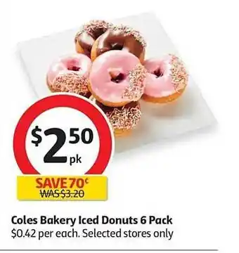 Coles Coles baker iced donuts 6 pack offer