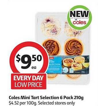 Coles Coles mini tart selection 6 pack 210g offer