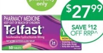 Telfast 180mg 50 Tablets