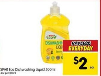 Spar Spar Eco Dishwashing Liquid 500ml offer