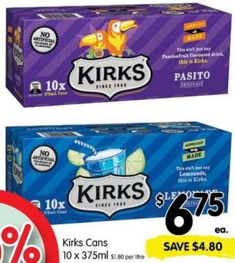 Spar Kirks Cans 10x375ml offer