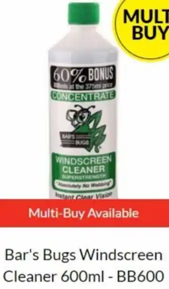 Repco Bar's Bugs Windscreen Cleaner 600ml - BB600 offer