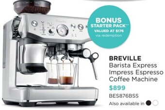 Bing Lee Breville Barista Express Impress Espresso Coffee Machine offer