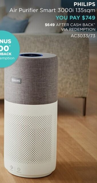 Bing Lee Philips Air Purifier Smart 3000i 135sqm offer