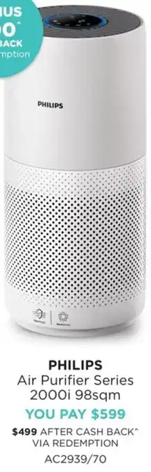 Bing Lee Philips Air Purifier Series 2000i 98sqm offer